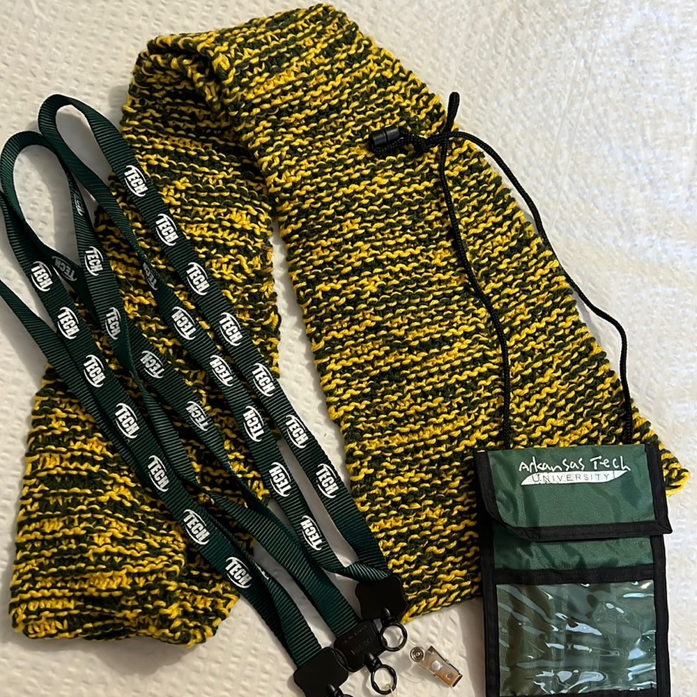 Arkansas Tech Lanyards and scarf